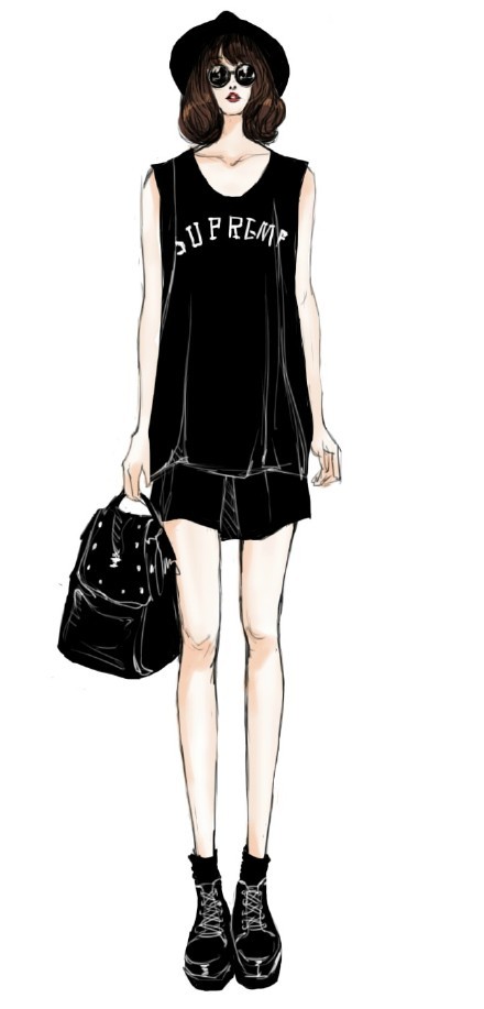 手绘时尚插画