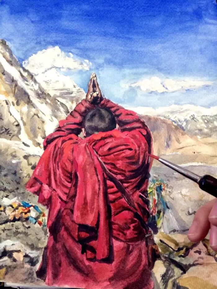 手绘西藏信徒