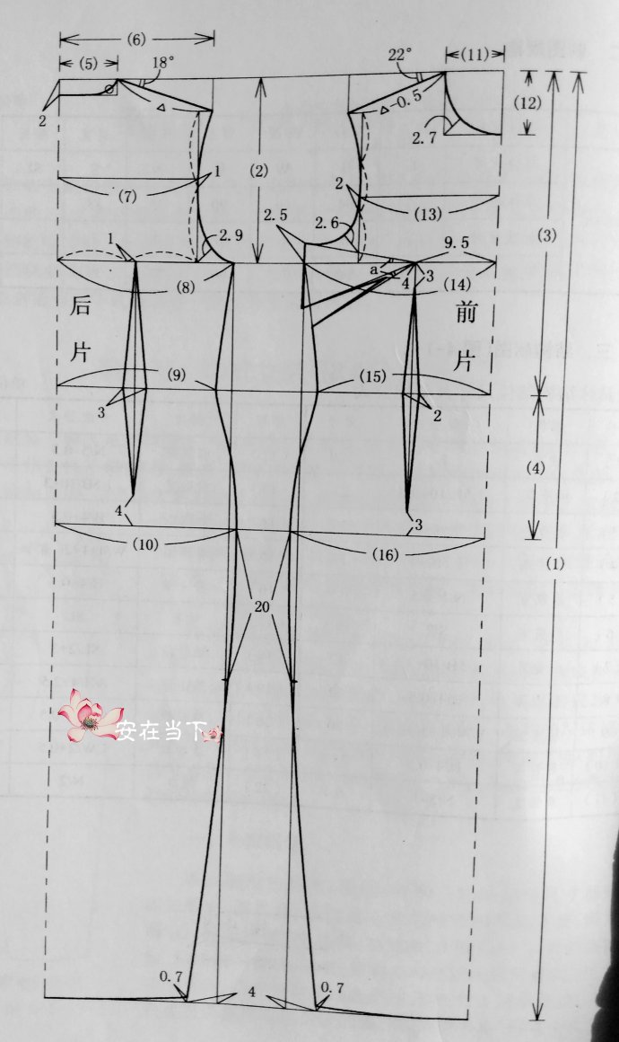 中式改良连身裙裁剪图.