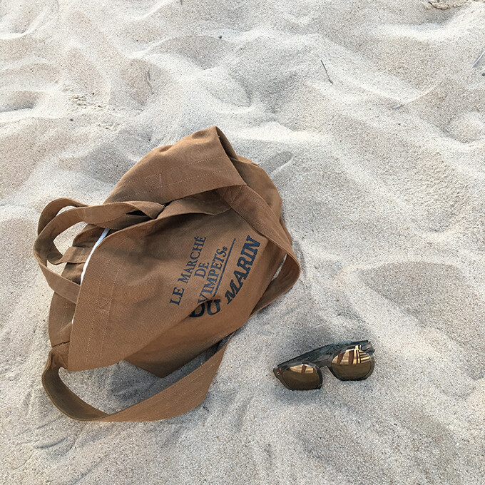 ELIELIM定制 驼色英文韩范儿百搭帆布袋 可斜