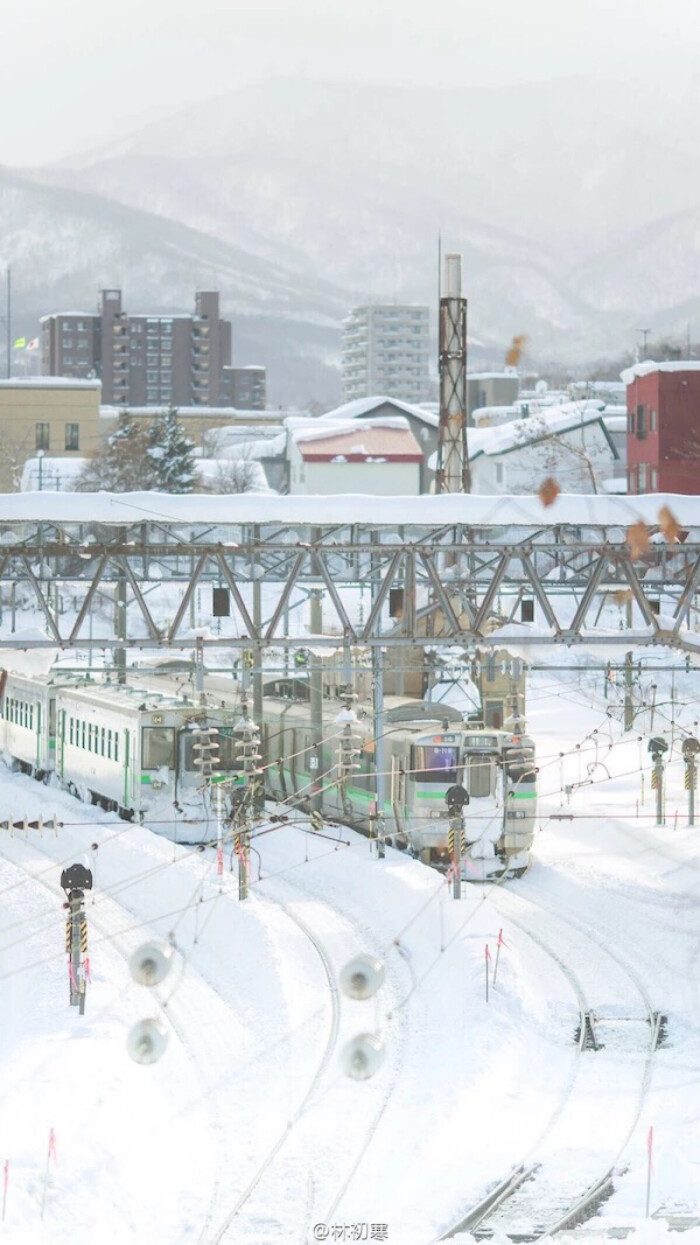 雪景 铁路 城市景象 冬天 壁纸