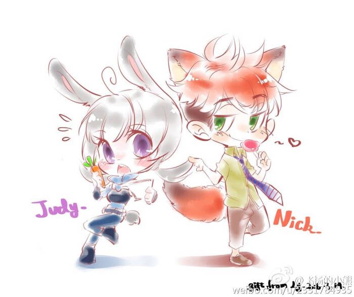 疯狂动物城# #zootopia# #nick# #judy# 狐兔cp 拟人萌版