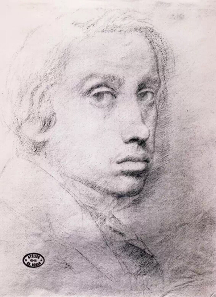 1855 study for the self portrait德加自画像