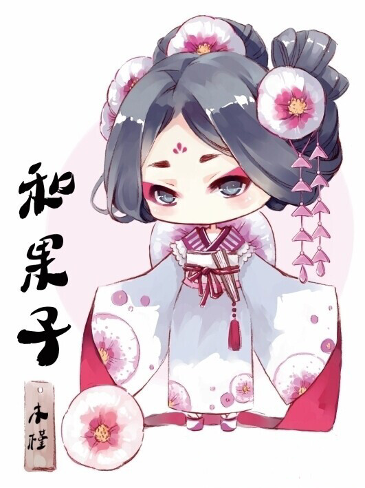 花朵拟人 萌 少女 可爱 头像 手绘 设计 服饰 色彩 小巧 动漫 可爱