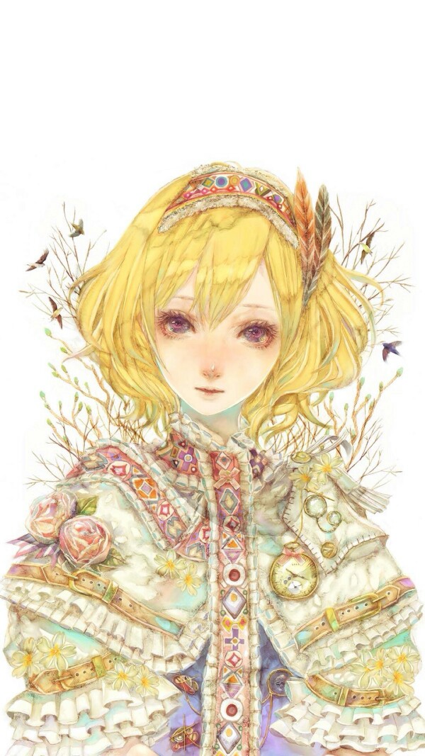 森系 手绘 美少女