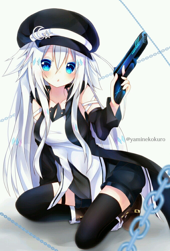 画师暗猫黒 id=56917091 白发 蓝眸 女图 女 长发 p站