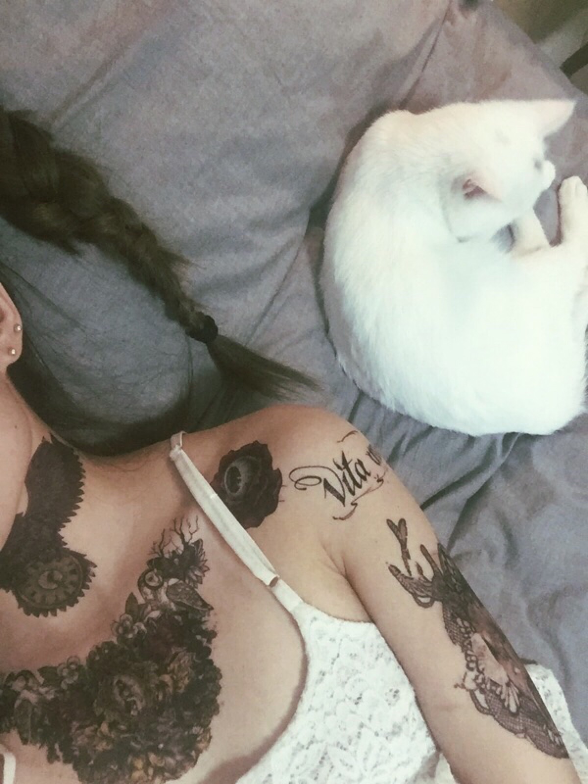背景 少女 猫酷 纹身