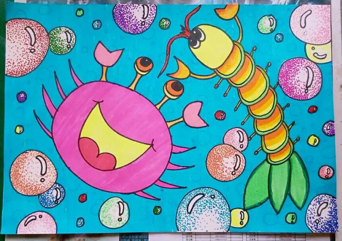插画 绘画 儿童画 水粉 蜡笔 彩铅 马克笔 动物 海底世界 螃蟹 龙虾