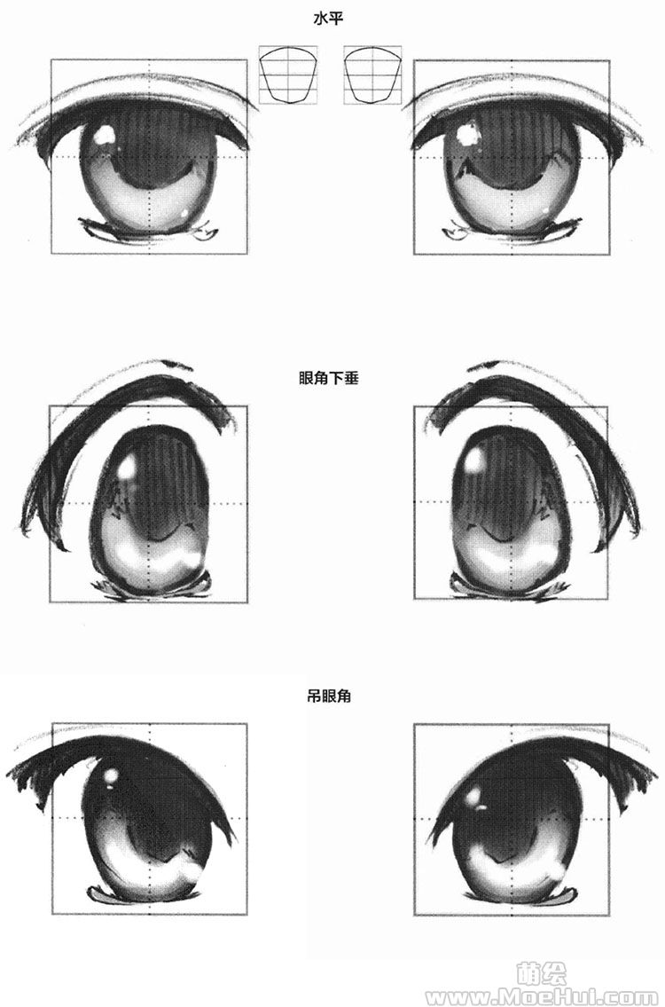 萌系美少女漫画技法-05.眼睛的形状与角度