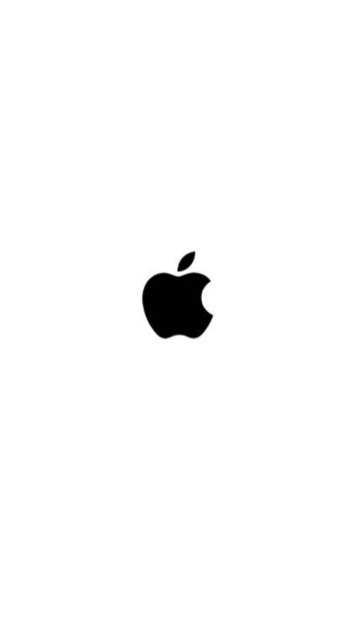 iphone壁纸 苹果标志 简单 黑白#手机壁纸"