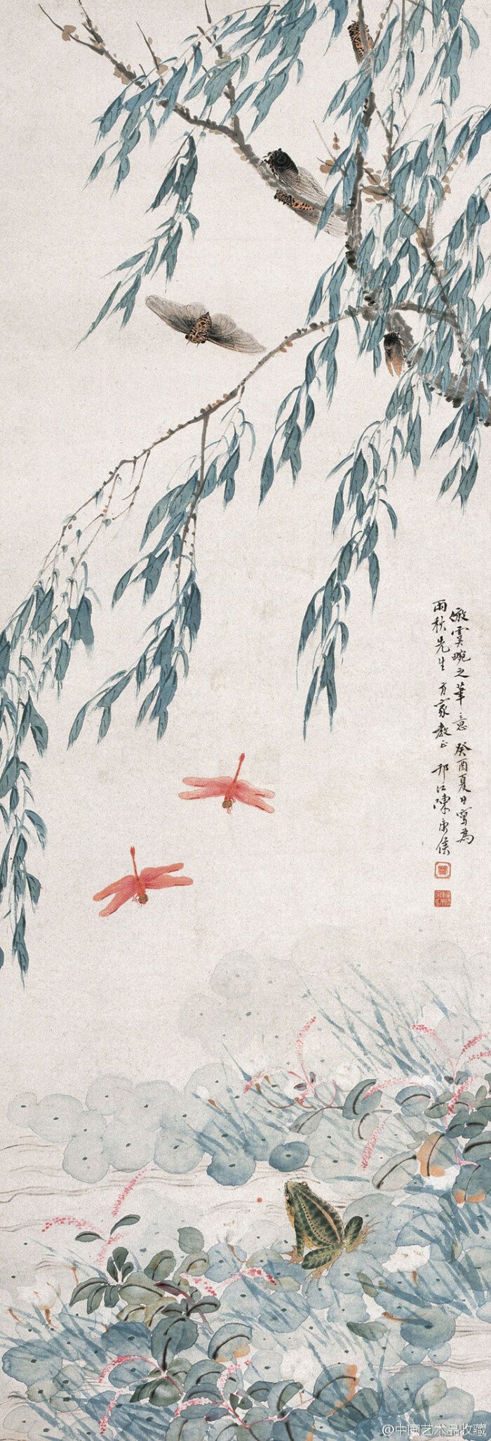 海上画派#【 陈康侯 《花卉草虫图》 】陈康侯(1866-1937),字锡蕃,号