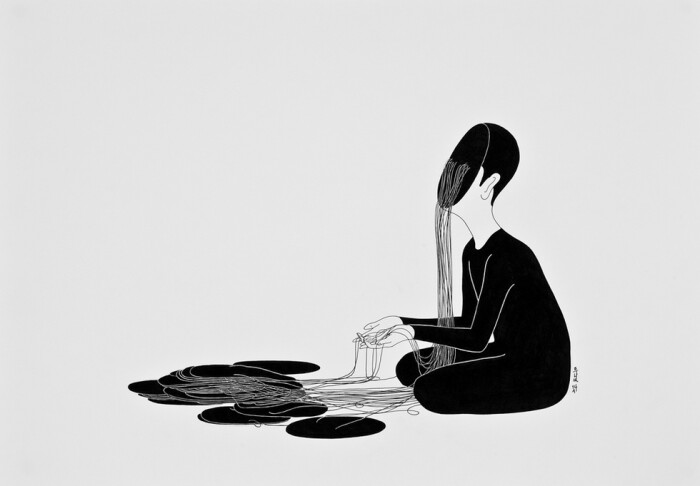 脑洞大的停不下来的韩国插画师daehyun kim笔下的黑白故事,每一幅画