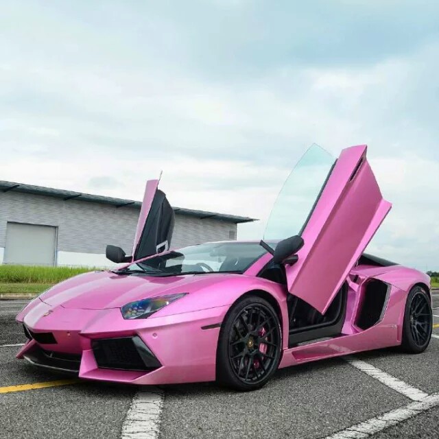 兰博基尼aventador,粉力十足