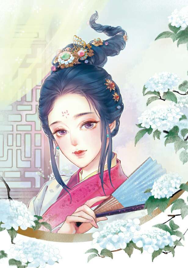 古代美女 水粉画 手绘 插画 壁纸 古装 古风