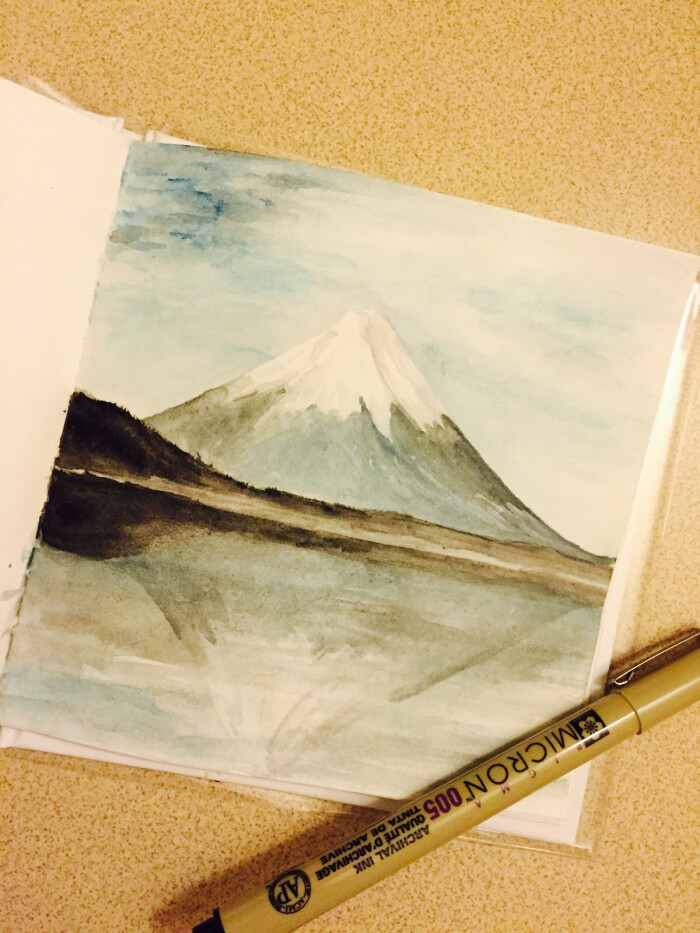 呜呜呜呜 富士山 收藏的别人画的 水彩 随笔