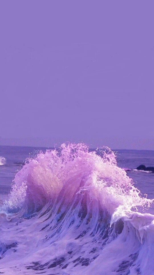唯美紫色海浪 壁纸
