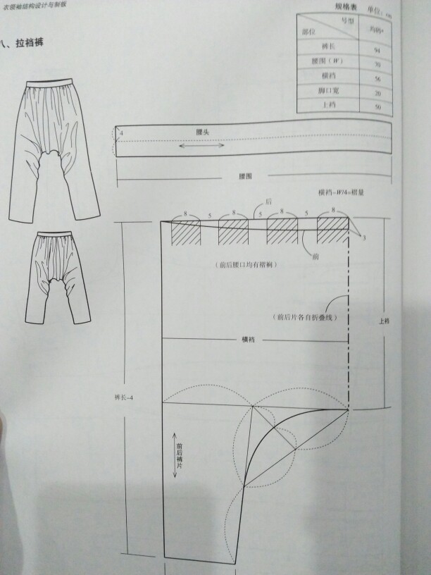 服装打版 拉裆裤