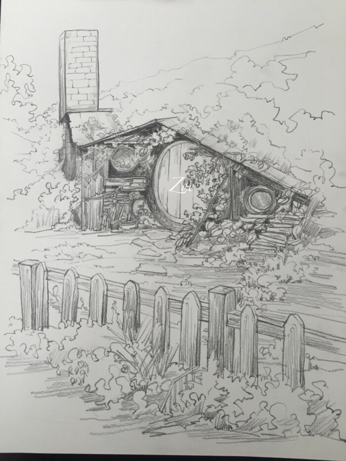 水彩插画线稿