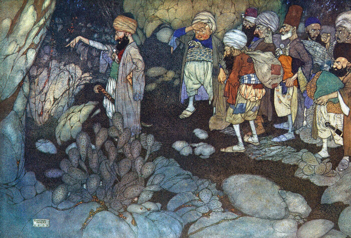 《阿拉伯之夜(一千零一夜)》 【法国插画家埃德蒙·杜拉克作品,1907年