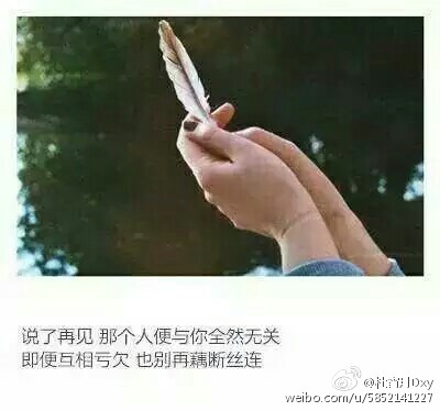 说了再见 那个人便与你全然无关即便互相亏欠 也别再藕断丝连