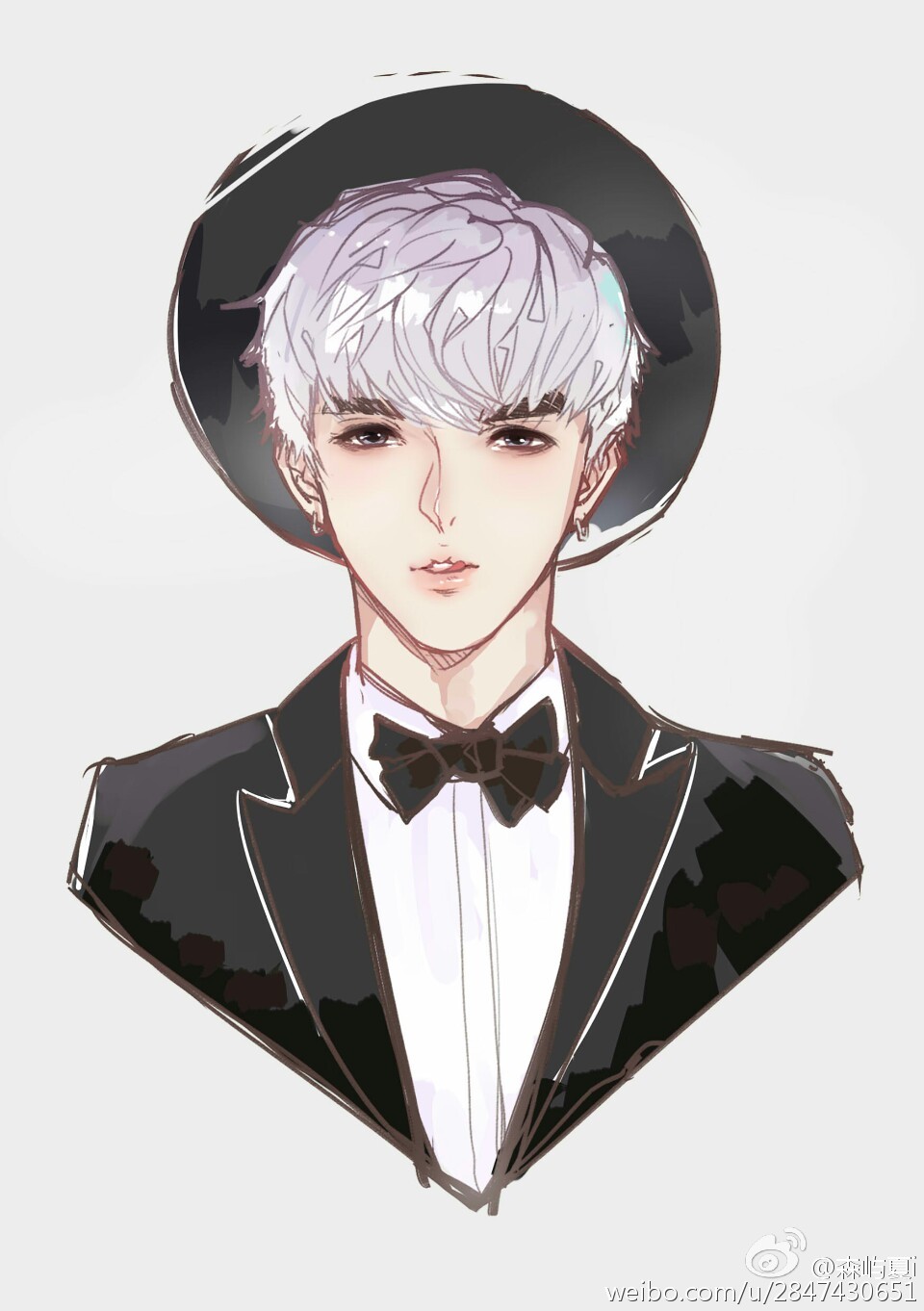 吴亦凡手绘素描漫画吴亦凡 kris exo 花美男 偶像 明星 帅哥 小鲜肉