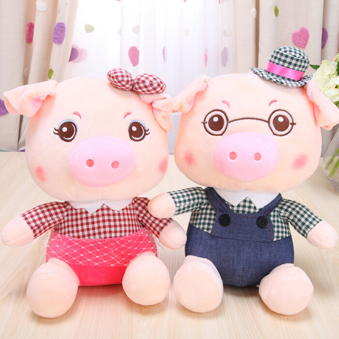 可爱猪公仔毛绒玩具女生抱枕猪猪布娃娃玩偶七