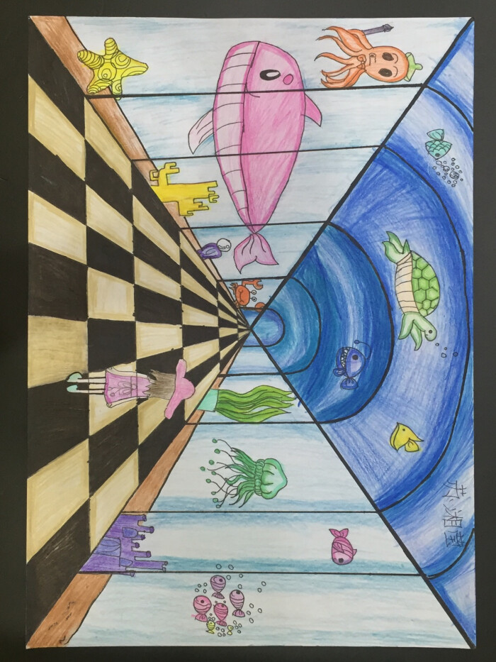 水溢楼 创意儿童画 创意素描 灯泡创意 学生作品 小学生绘画作品 儿童