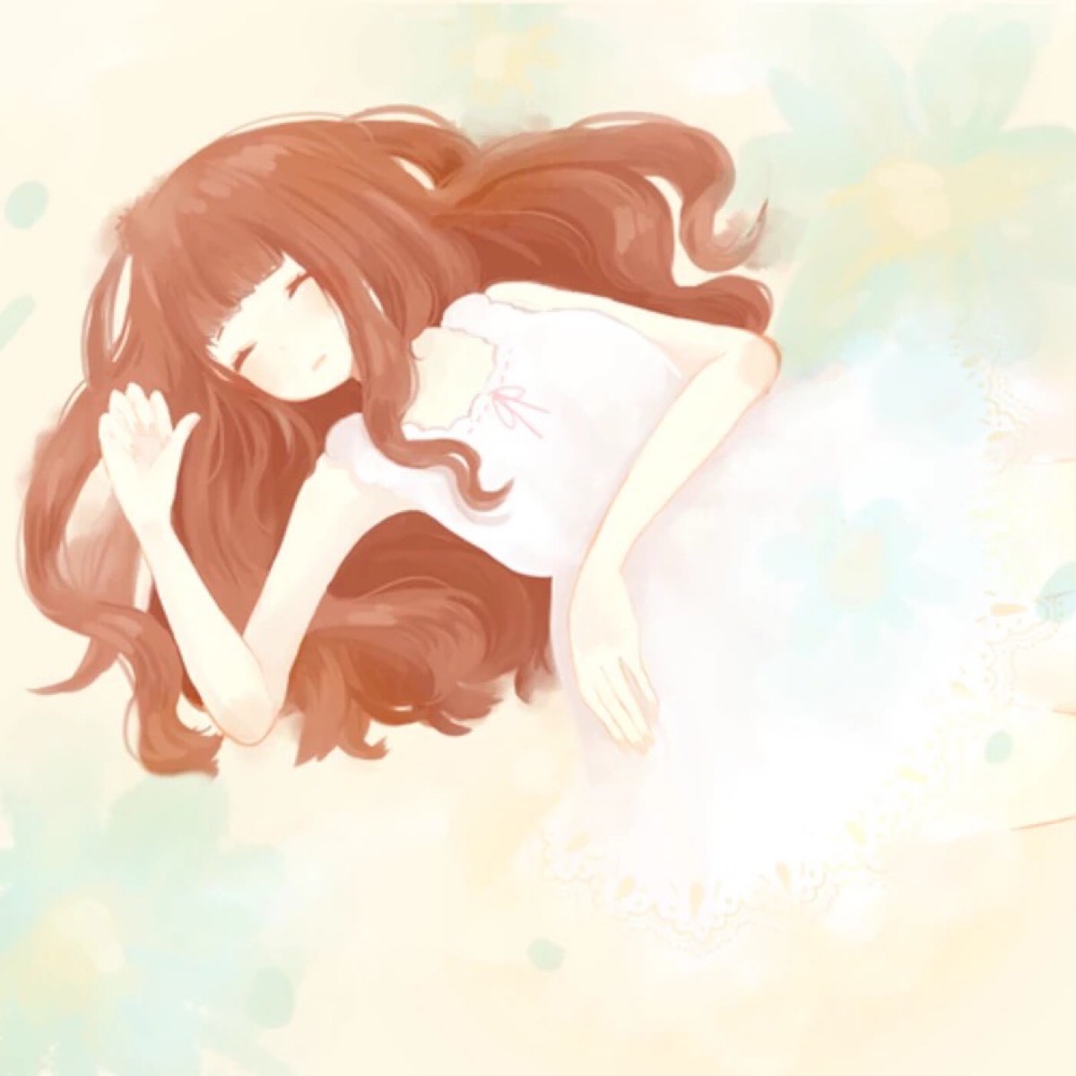 唯美 长发 少女 小清新 温馨 治愈 萌 二次元 高清 壁纸 插画 头像