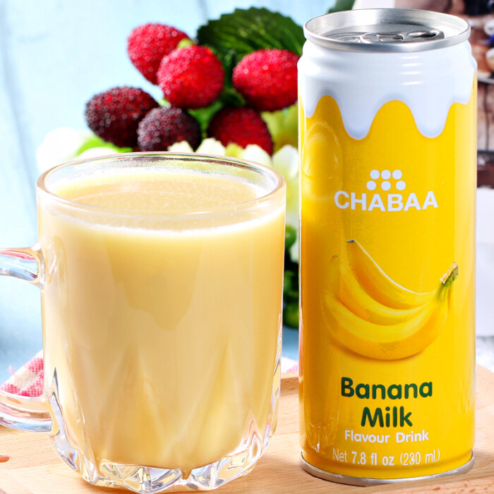 泰国进口 芭提娅果汁听装香蕉牛奶味饮料230ml 进口休闲饮品冷饮