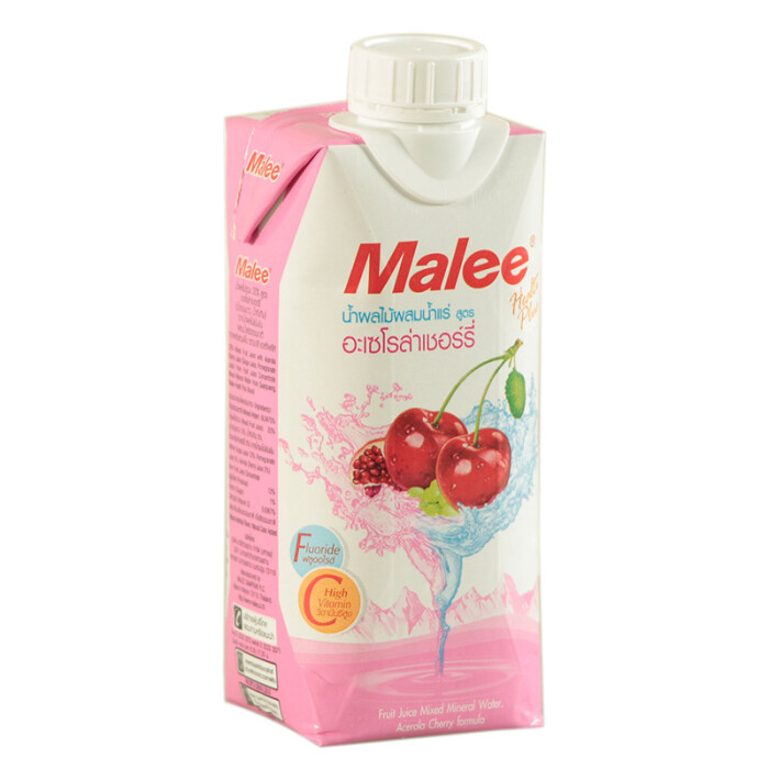 泰国进口饮料malee玛丽樱桃石榴白葡萄混合果汁饮料330ml果味饮料