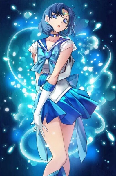 美少女战士水手水星水野亚美绘画插图