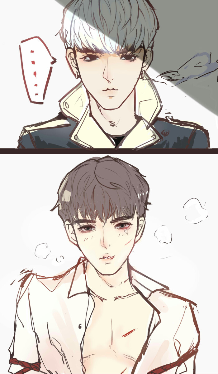 吴亦凡手绘素描漫画吴亦凡 kris exo 花美男 偶像 明星 帅哥 小鲜肉