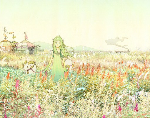 【少女】森系/小清新/意境/天空/插画/壁纸/背景/图侵删08