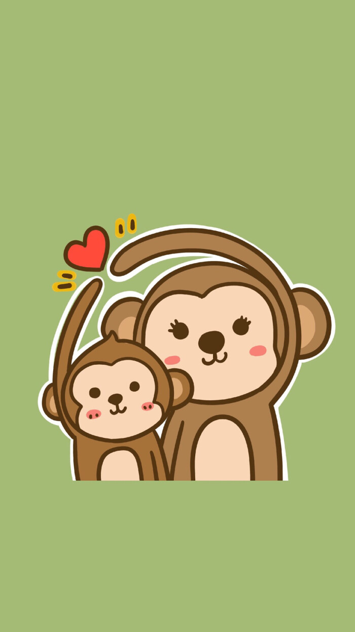 亲子系列#可爱 简单 卡通 猴子 壁纸(…-堆糖,美