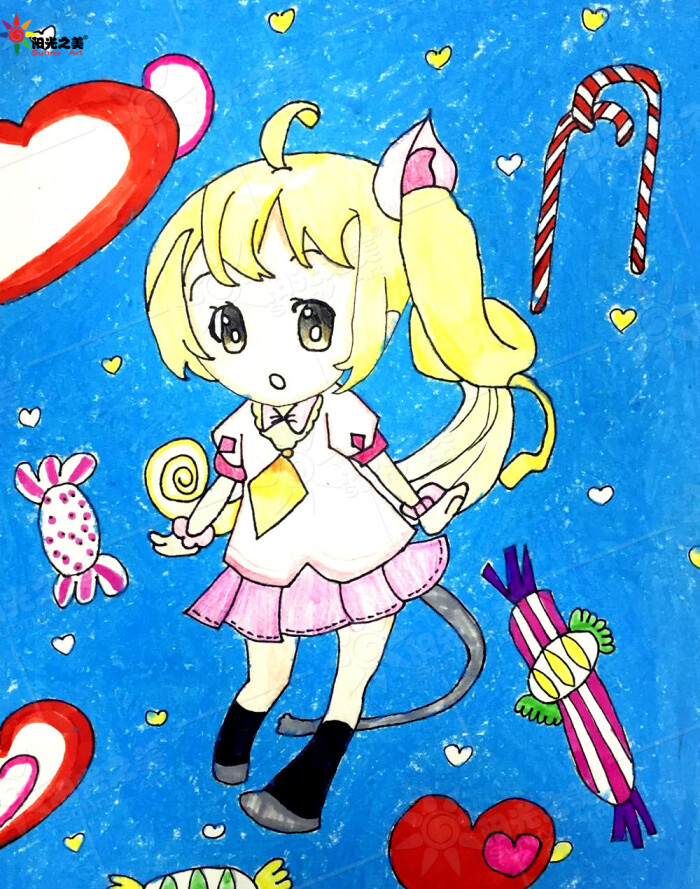 儿童画作品 少儿美术思维绘画 阳光之美学生作品