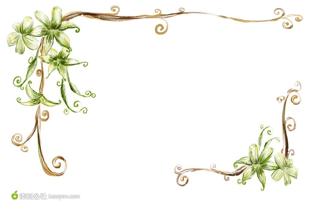 韩国手绘清新藤蔓植物psd分层素材-堆糖,美好生活研究