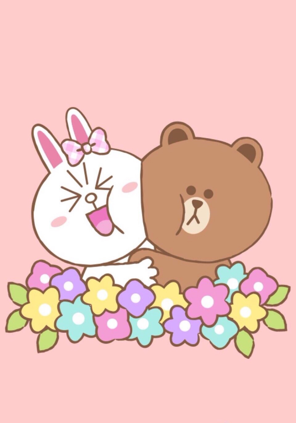line friends 壁纸 iphone 可妮兔布朗熊