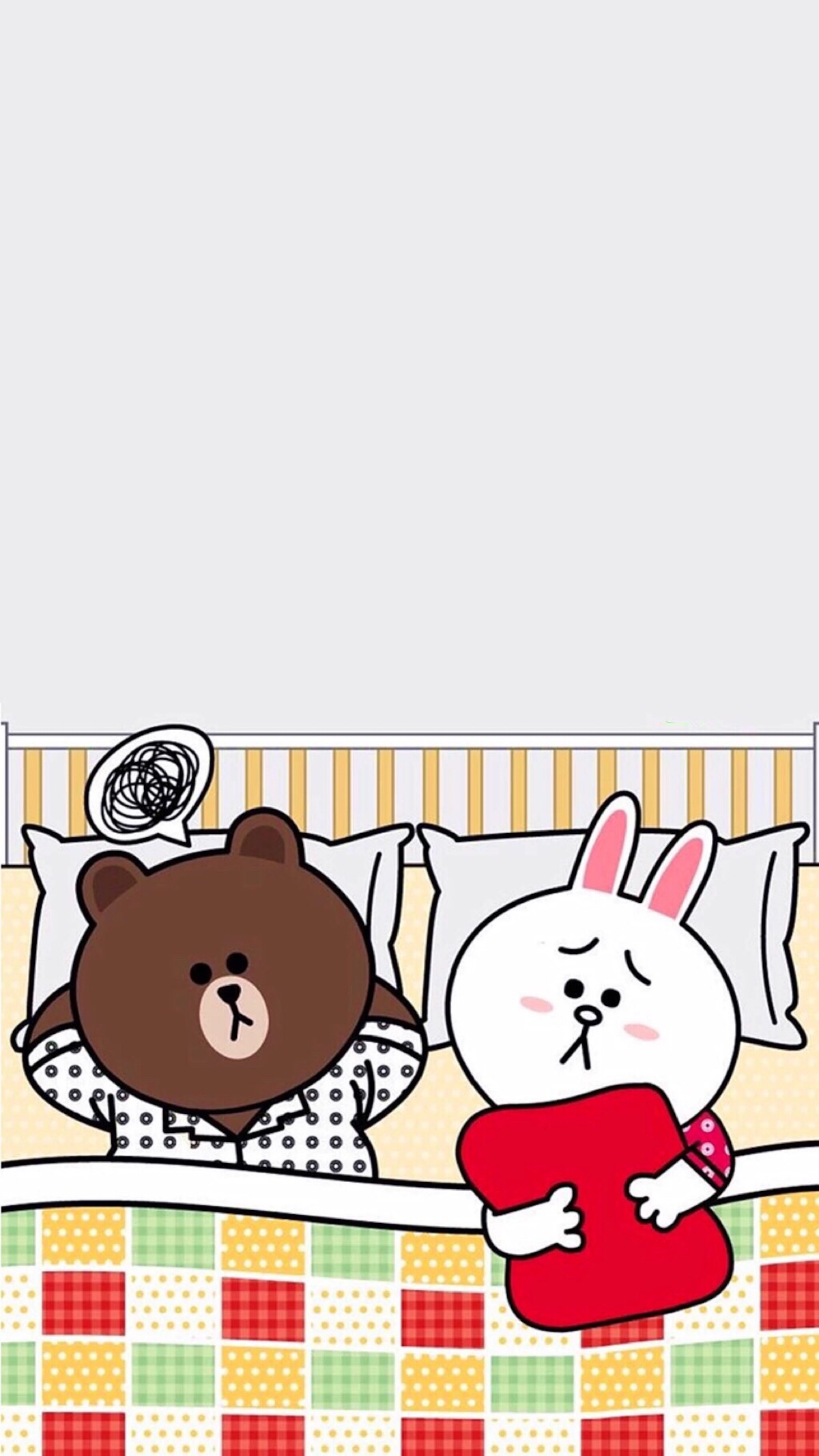 line friends 壁纸 iphone 可妮兔布朗熊