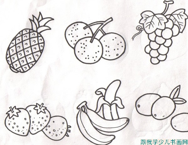 儿童画 简笔画 手绘 线稿 蔬菜水果