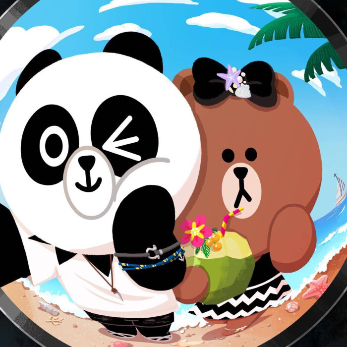 line friends 壁纸 iphone 熊猫丘可妹妹