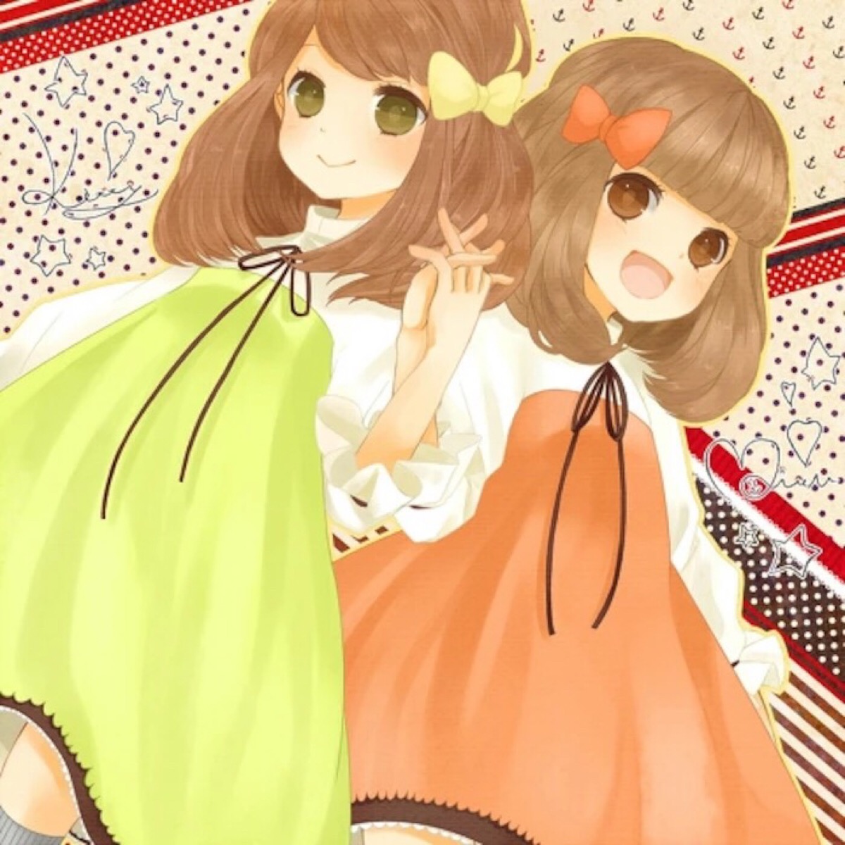 唯美 短发 少女 小清新 温馨 治愈 蝴蝶结 萌 二次元 高清 壁纸 插画