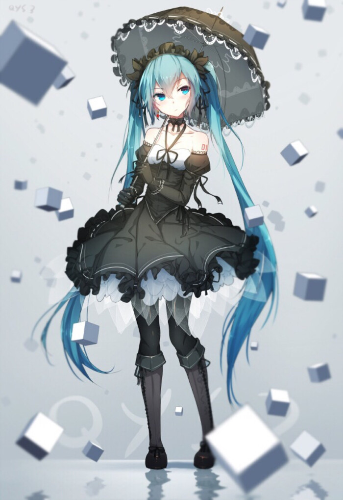 vocaloid:初音未来 哥特风 p站 画师:千夜qys3