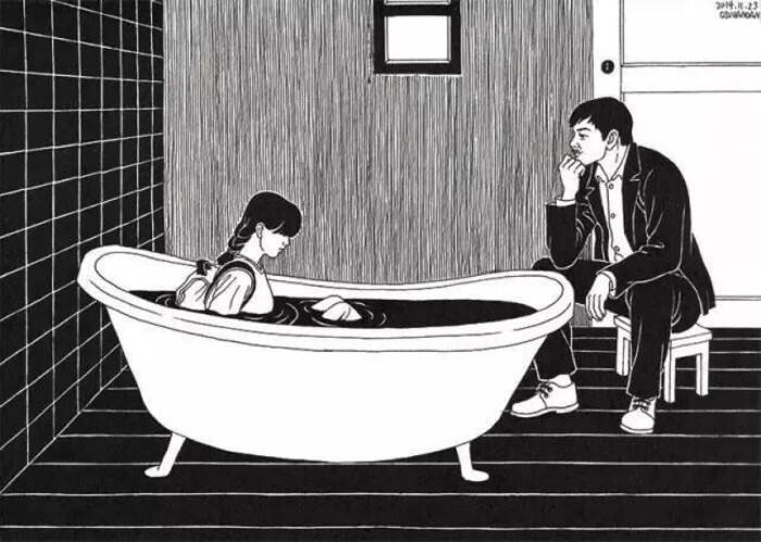 插画师邱丹丹,她的作品充斥着童年的噩梦,荒谬的现实,对人性的质疑