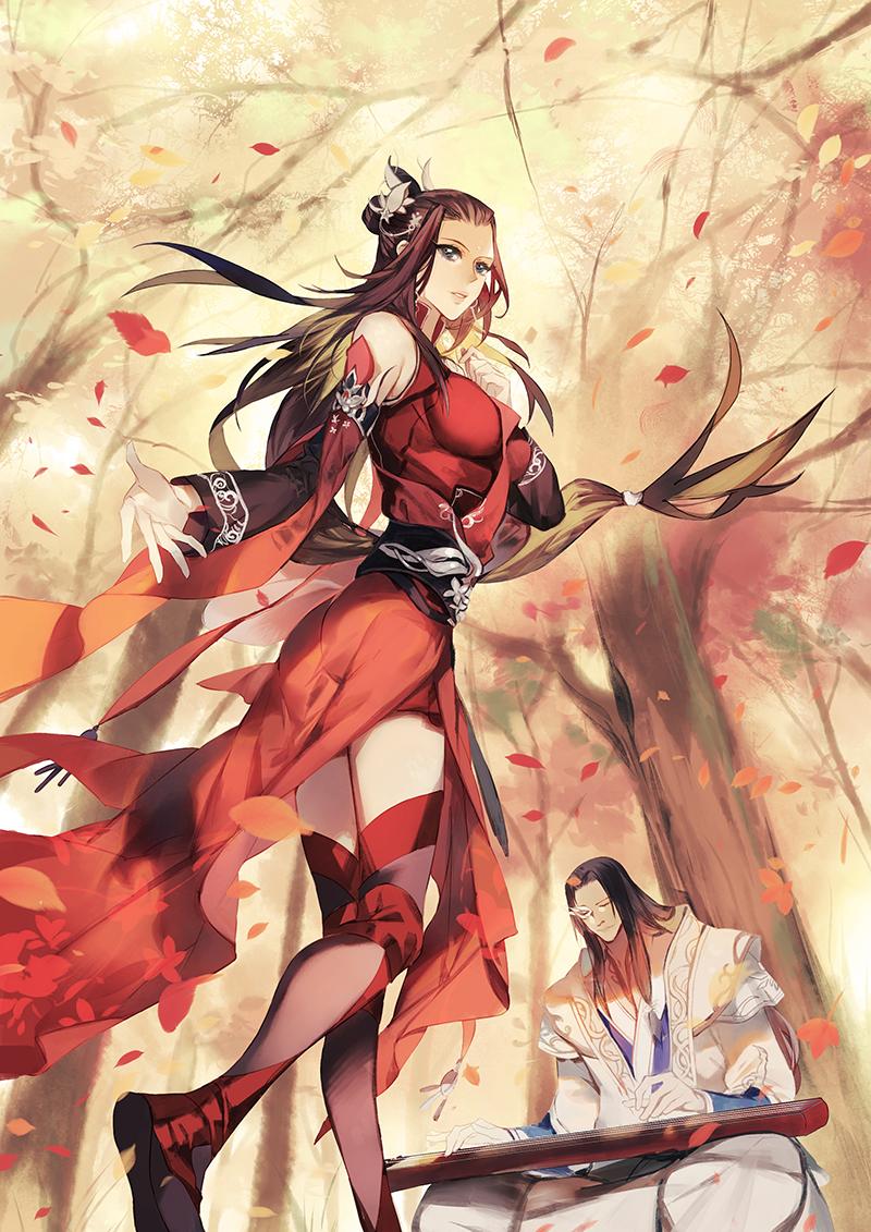 红衣少女_水水水水梨_倩女幽魂圈插画_网易gacha二次元社区