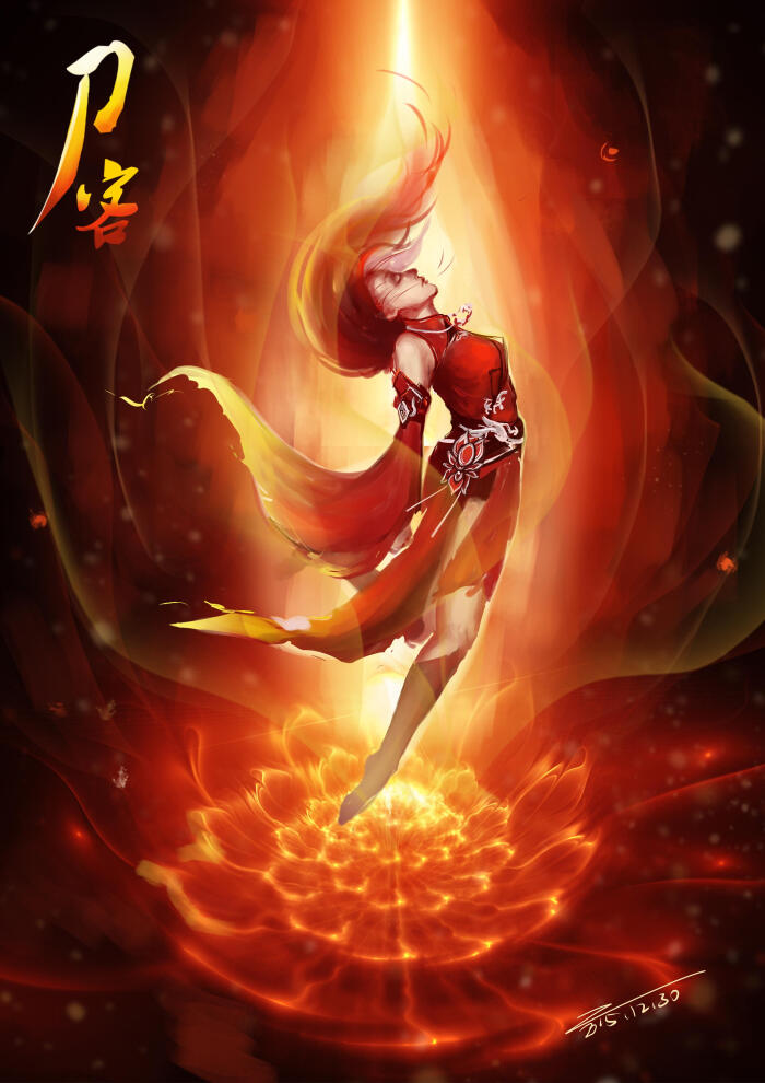 红衣少女_发霉的枕头_倩女幽魂圈插画_网易gacha二次元社区