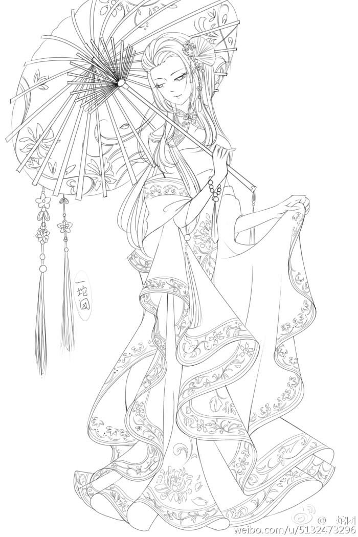 线画 古风
