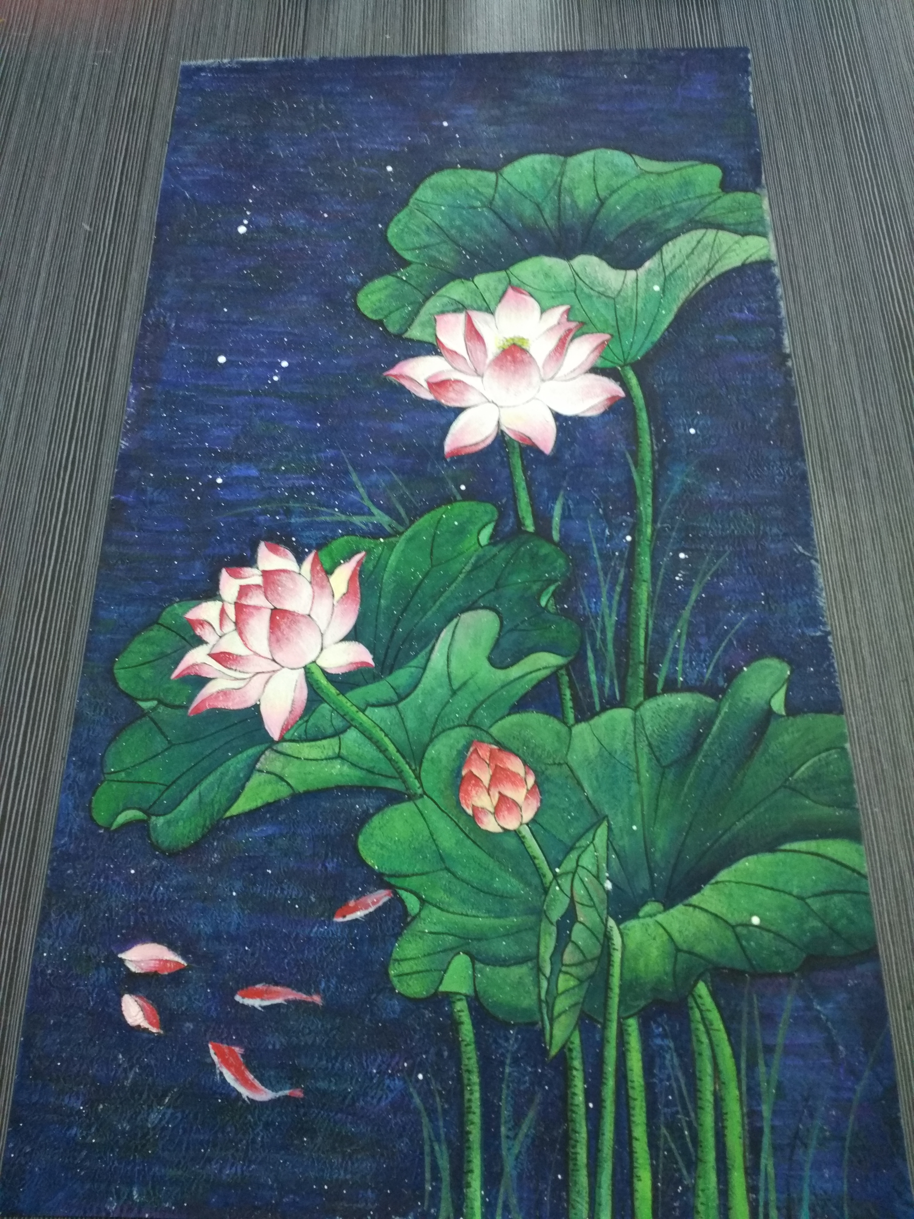 重彩画,荷花