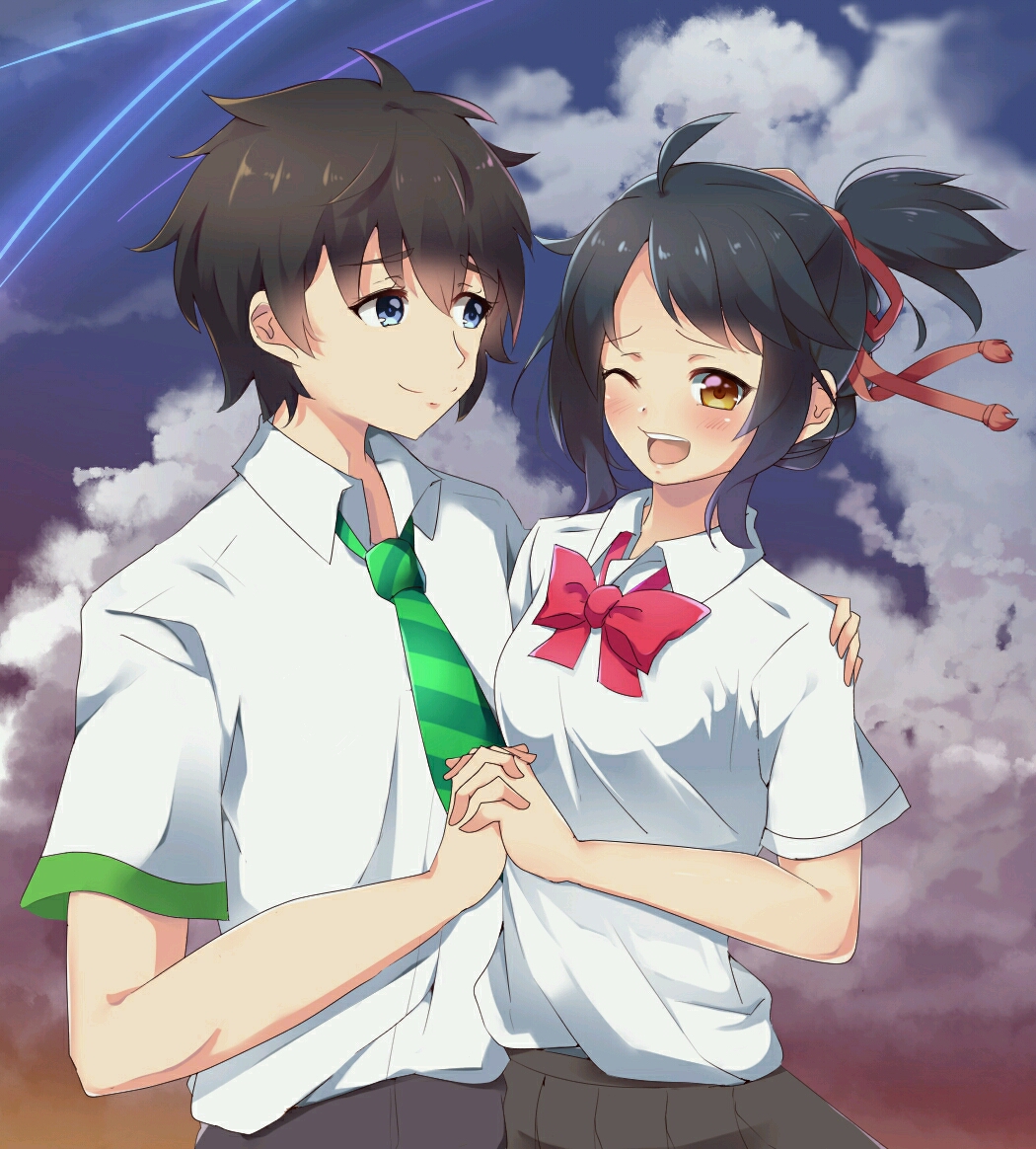 新海诚·你的名字·君の名は·动漫·二次元,美图,女の子,男の子,眼泪
