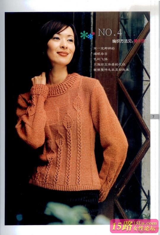 细雨之女式毛衣编织精品集时尚篇(四)具有立体感的毛衫|棒针编织图解