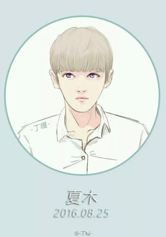 吴亦凡手绘 素描漫画 卡通吴亦凡 kris exo 花美男 偶像 明星 帅哥 小